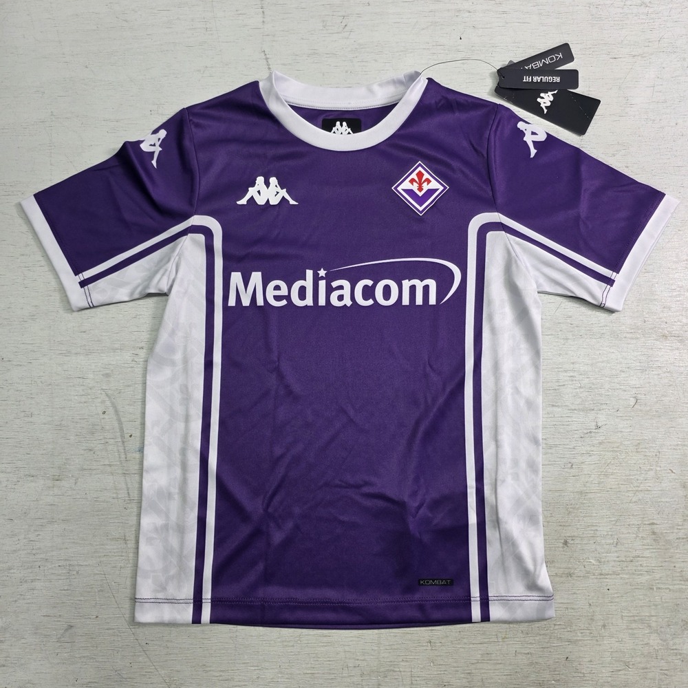 Fiorentina Kids Soccer Jersey Kappa Kombat 2025-26 Home Kit NWT Size 8Y 128cm